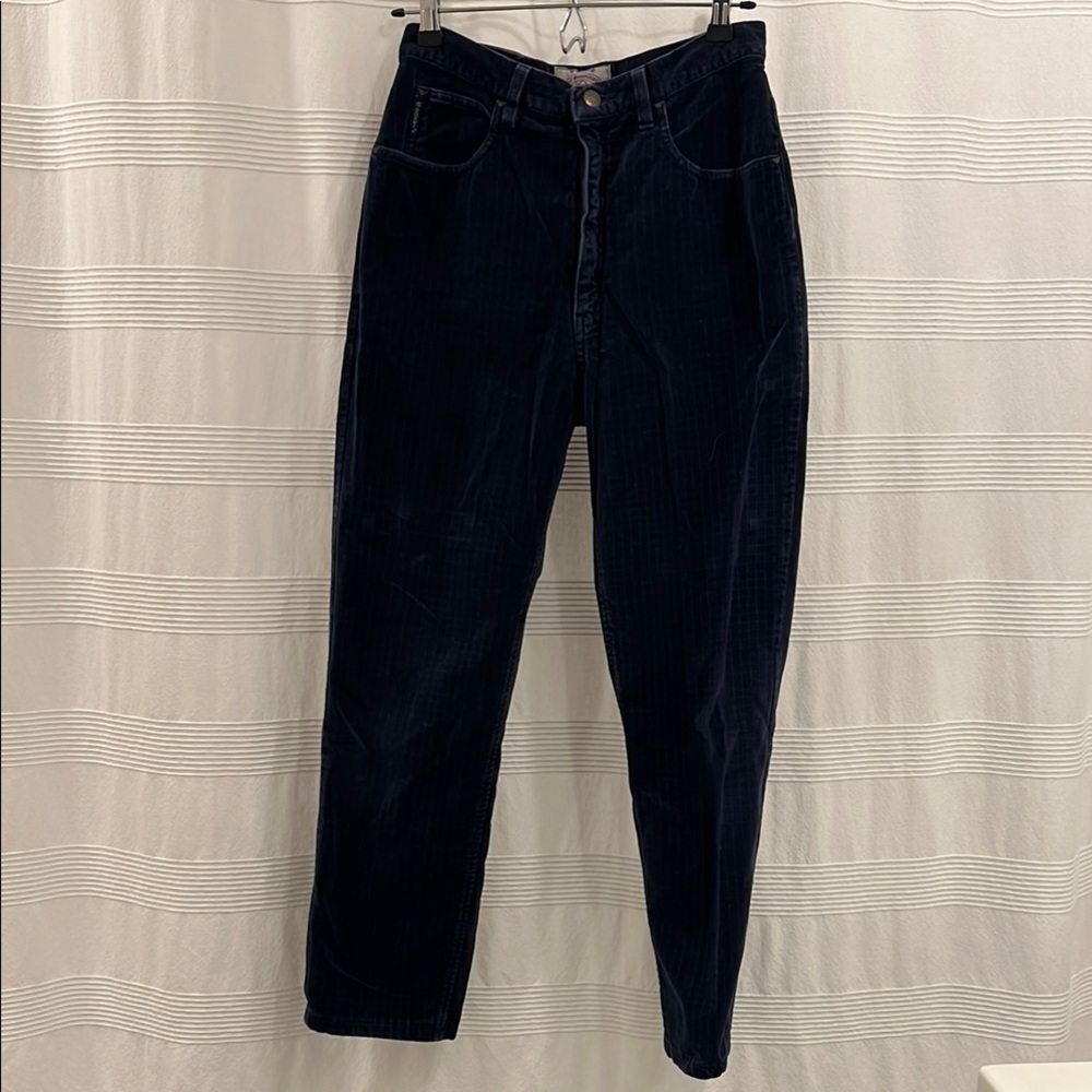 Giorgio Armani Blue Checked Velour Jeans EU 31